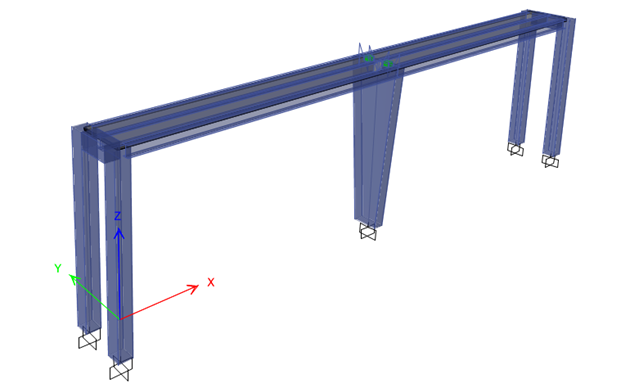 Modern building with triangular design